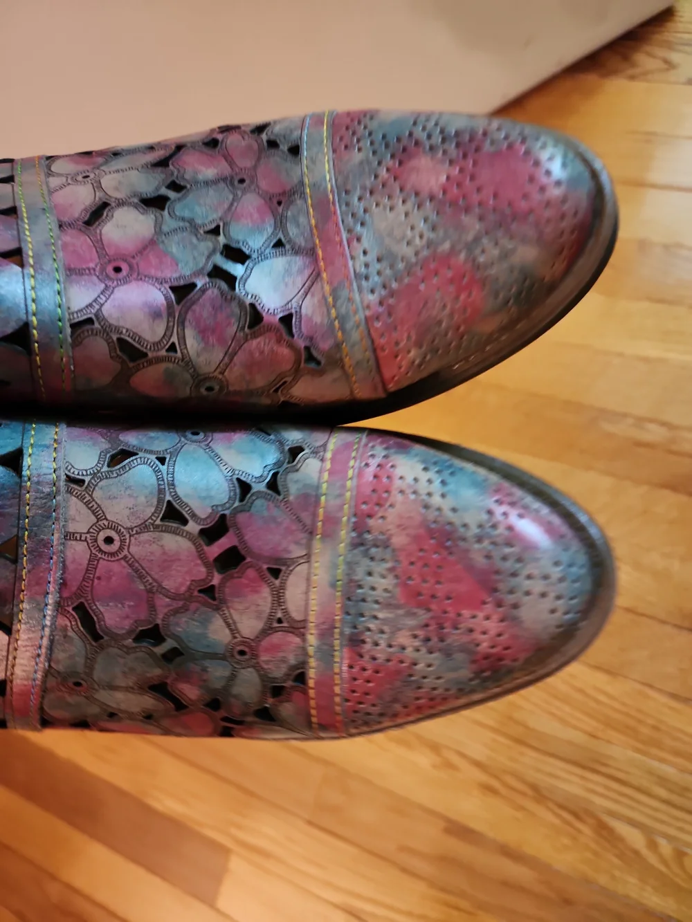 NWOT!La Artiste By Spring Step Rosalinda Women's Multicolor Floral Slip-On Mules - Picture 4 of 9